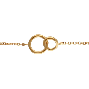 BRACELET PLAQUÉ OR 2 ANNEAUX 16+2CM