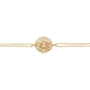 BRACELET PLAQUÉ OR FLEUR TOURNESOL 15+4CM