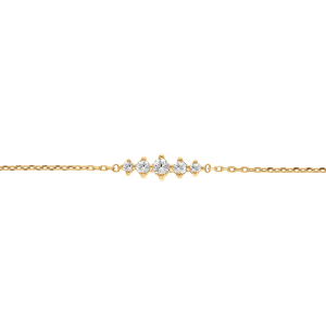 BRACELET PLAQUÉ OR OXYDES BLANC HORIZONTAL  16+3M