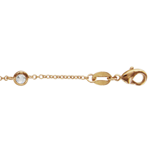 BRACELET PLAQUÉ OR 5 OXYDES BLANCS SERTIES CLOS 16,5+1+1CM
