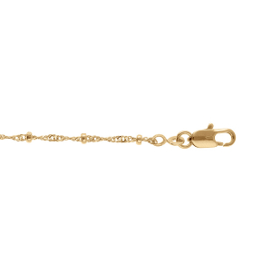 BRACELET PLAQUÉ OR TWIST ET BOULES  40+7CM