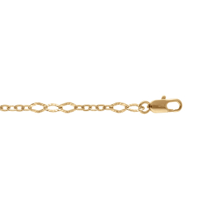 BRACELET PLAQUÉ OR MAILLES OVALES DIAMANTÉS  16+3CM