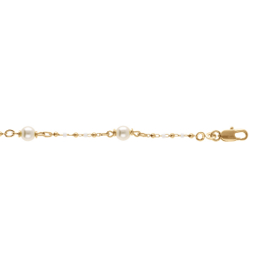 BRACELET PLAQUÉ OR PERLE BLANCHE IMITATION 16+3CM