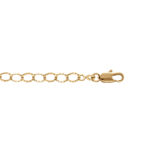 BRACELET PLAQUÉ OR MAILLONS OVALES DIAMANTÉS  16+3CM