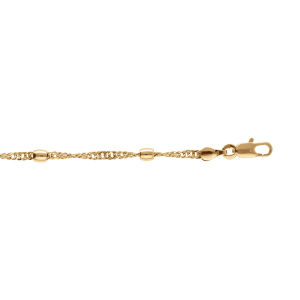 BRACELET PLAQUÉ OR TWIST ET OLIVES  16+3CM