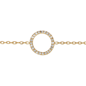 BRACELET PLAQUÉ OR CERCLE OXYDES DE ZIRCONIUM 16+2,5CM