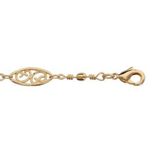 BRACELET PLAQUÉ OR MAILLE FILIGRANEE 18,5CM