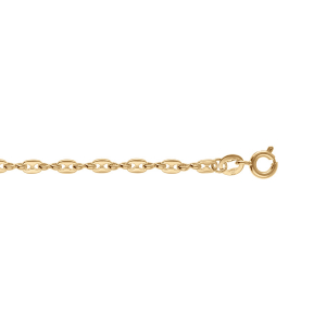 BRACELET TRES FINE MAILLE GRAIN DE CAFE 3MM 18CM PLAQUÉ OR