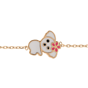 BRACELET PLAQUÉ OR KOALA RÉSINE BLANCHE 14+2CM