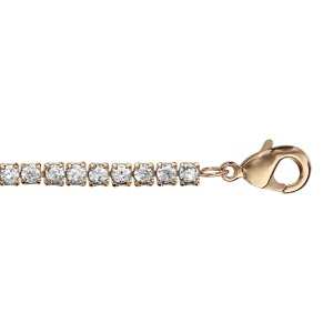 BRACELET PLAQUÉ OR RIVIERE OXYDES BLANCS 2.2MM  16,5+2CM