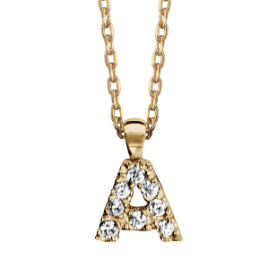 COLLIER PLAQUÉ OR + INITIALE A 45CM