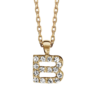COLLIER PLAQUÉ OR + INITIALE B 45CM