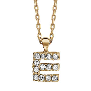 COLLIER PLAQUÉ OR + INITIALE E 45CM