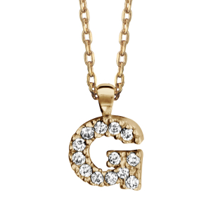 COLLIER PLAQUÉ OR + INITIALE G 45CM