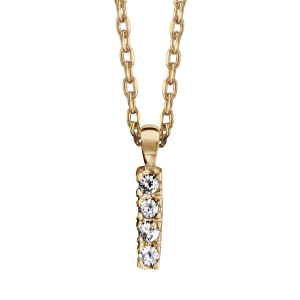 COLLIER PLAQUÉ OR + INITIALE I 45CM