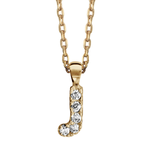 COLLIER PLAQUÉ OR + INITIALE J 45CM