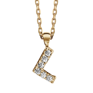 COLLIER PLAQUÉ OR + INITIALE L 45CM