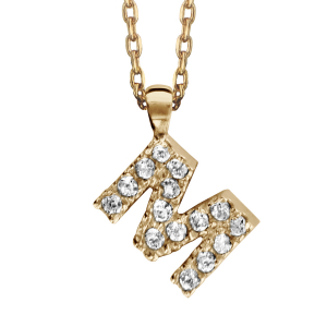 COLLIER PLAQUÉ OR + INITIALE M 45CM