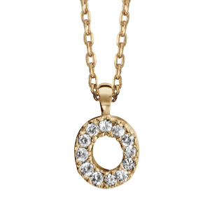COLLIER PLAQUÉ OR + INITIALE O 45CM