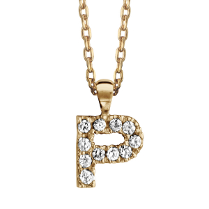 COLLIER PLAQUÉ OR + INITIALE P 45CM