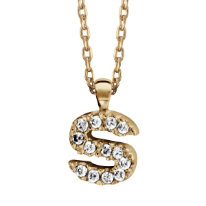 COLLIER PLAQUÉ OR + INITIALE S 45CM