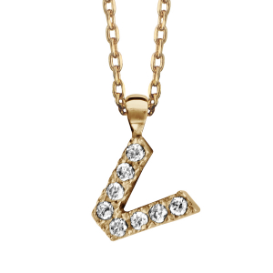 COLLIER PLAQUÉ OR + INITIALE V 45CM