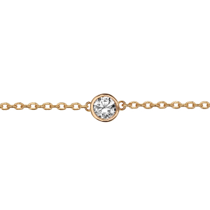 BRACELET SOLITAIRE PLAQUÉ OR OXYDE 5MM SERTI CLOS 18 REGLABLE 16CM