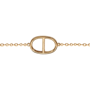BRACELET PLAQUÉ OR MAILLE MARINE LISSE 16+2CM