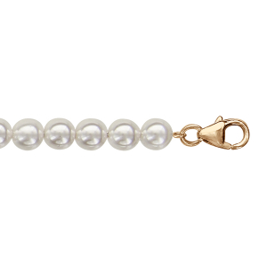 BRACELET PLAQUÉ OR PERLES SWAROVSKI CREME 5MM 18+3CM