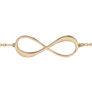 BRACELET PLAQUÉ OR JAUNE FORME INFINI A GRAVER 1 OU 2 PRENOMS 16+3CM