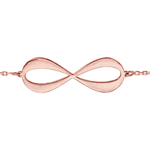 BRACELET PLAQUÉ OR ROSE FORME INFINI A GRAVER 3 OU 4 PRENOMS 16+3CM