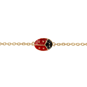 BRACELET PLAQUÉ OR COCCINELLE 14+2CM