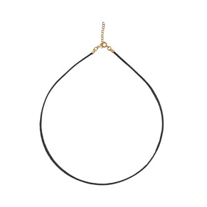 CORDON COTON CIRé NOIRE PLAQUÉ OR 40cm+5cm