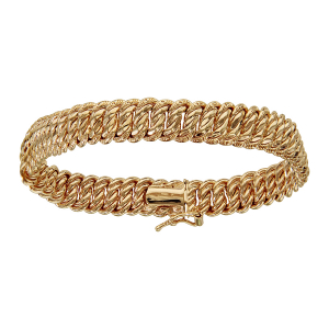 BRACELET PLAQUÉ OR GOURMETTE AMERICAINE MASSIVE 8MM 18CM