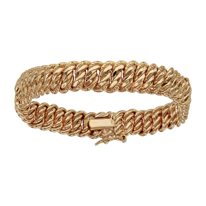 BRACELET PLAQUÉ OR GOURMETTE AMERICAINE MASSIVE 10MM 19,5CM