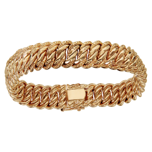 BRACELET PLAQUÉ OR GOURMETTE AMERICAINE MASSIVE 12MM 20,5CM