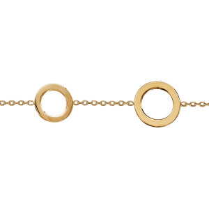 BRACELET PLAQUÉ OR 3 CERCLES PLATS 16+2CM