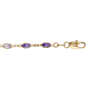 BRACELET PLAQUÉ OR TUTTI FRUTTI DEGRADE DE VIOLET 16+3CM