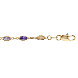 BRACELET PLAQUÉ OR TUTTI FRUTTI DEGRADE VIOLET ORANGE  16+3CM