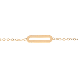 BRACELET PLAQUÉ OR 1 ELEMENT RECTANGULAIRE 16+3CM
