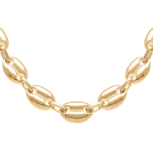 CHAINE PLAQUÉ OR GRAIN DE CAFE 7MM  MASSIVE 55CM