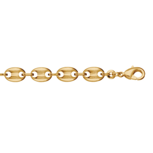 BRACELET PLAQUÉ OR GRAIN DE CAFE 7MM  MASSIVE 21CM