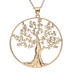 COLLIER PLAQUÉ OR ARBRE DE VIE DIAM 35 mm 44+5CM