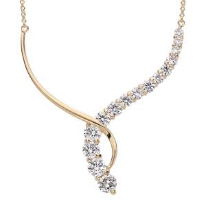 COLLIER PLAQUÉ OR OXYDES BLANCS SERTIS 40+5CM