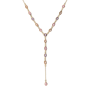 COLLIER PLAQUÉ OR TUTTI FRUTTI OXYDES PASTEL SERTIS 40+5CM