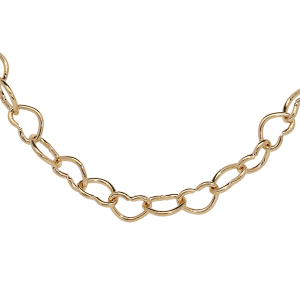 COLLIER PLAQUÉ OR MULTI COEURS 40+5CM