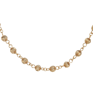 COLLIER PLAQUÉ OR BOULES 40+5CM