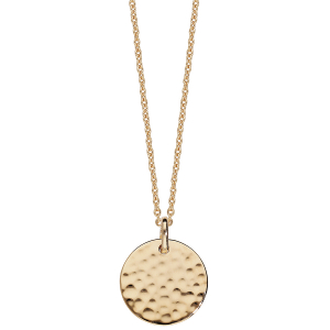 COLLIER PLAQUÉ OR PENDENTIF PASTILLE 15MM  MARTELEE 40+4CM