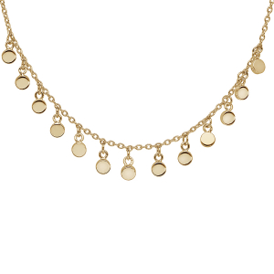 COLLIER PLAQUÉ OR RAS DU COU PAMPILLES LISSES 40+4CM