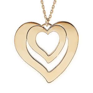 COLLIER PLAQUÉ OR JAUNE COEUR A GRAVER 1, 2, 3 OU 4 PRÉNOMS 40+5CM